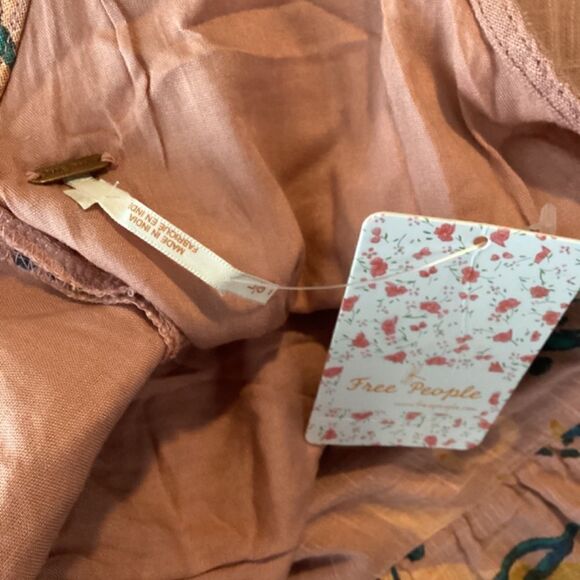 Free People Anita Floral Boho Maxi Dress Mauve Orange - Picture 11 of 16